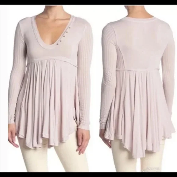 free people 🩰 birdie henley top - Picture 2 of 3